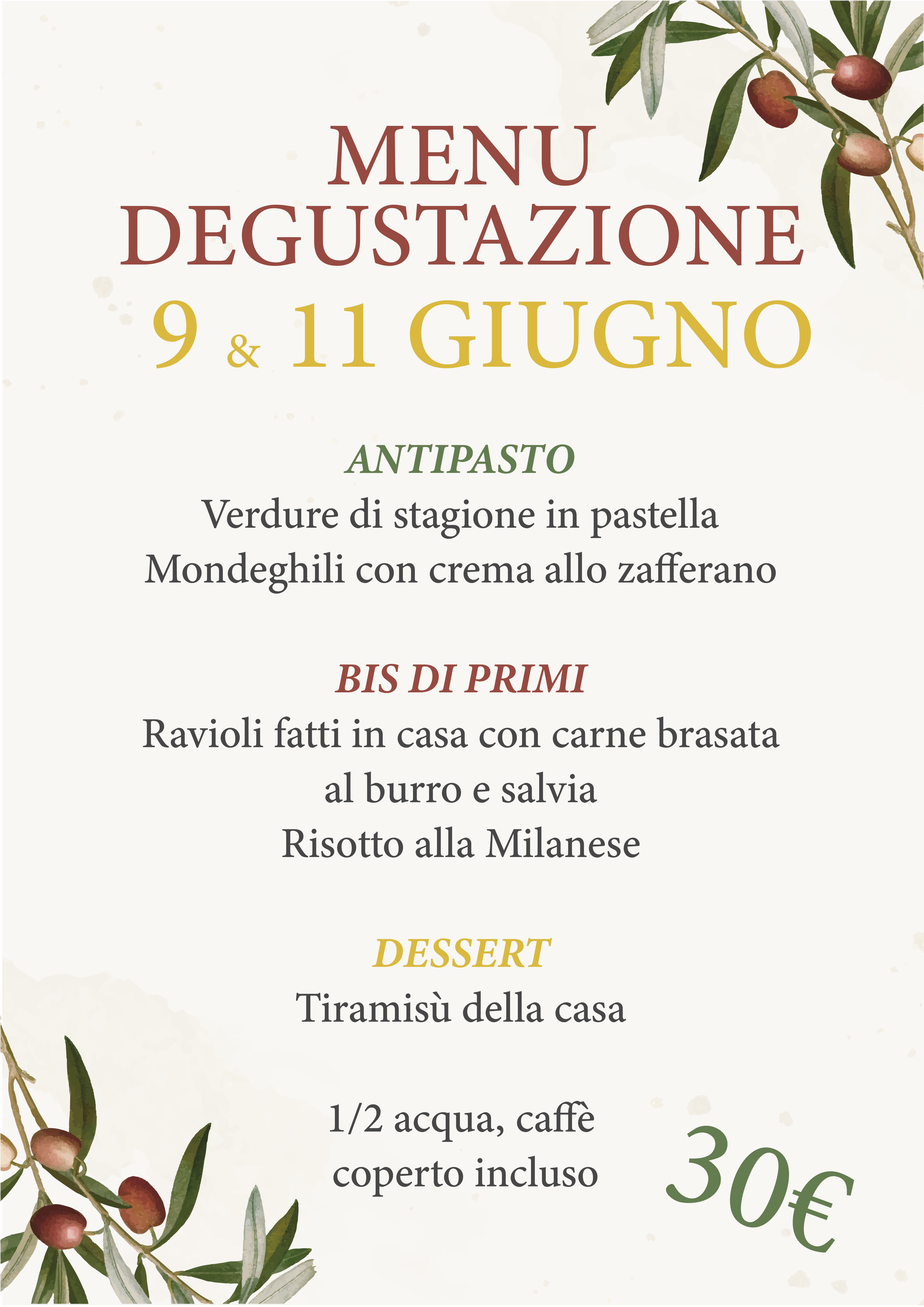 Menù speciale Osteria di Largo Kennedy